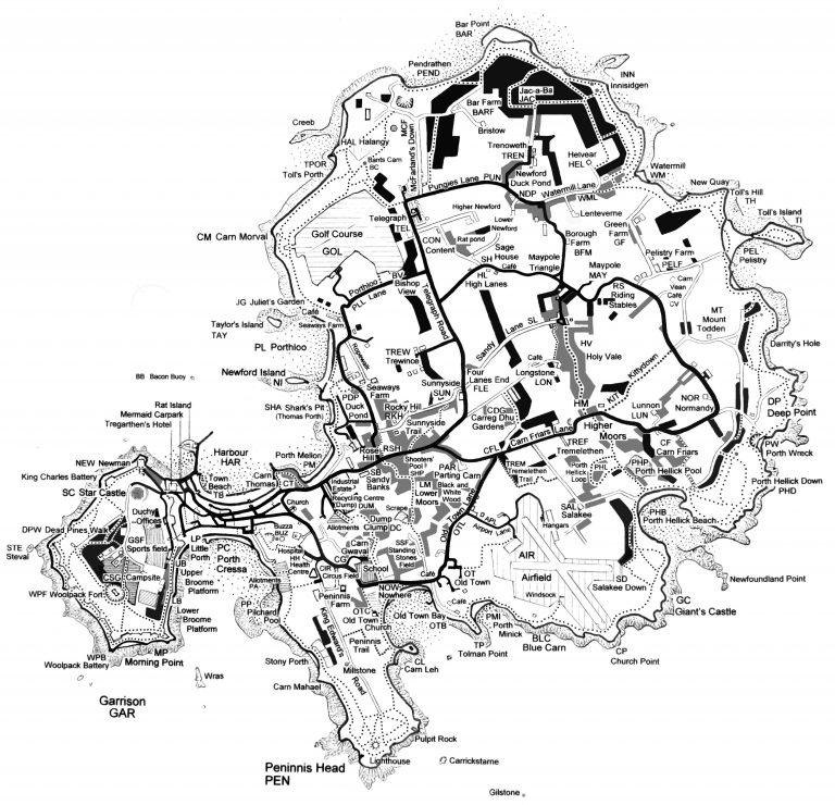 Maps of the islands Isles of Scilly Bird Group